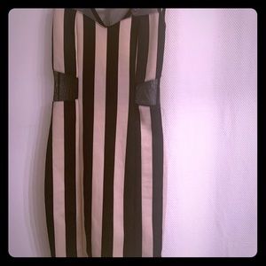 Wet seal tan and black stripe mini dress